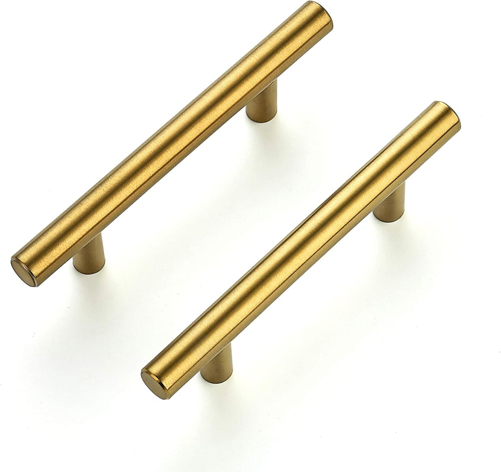 Ravinte Cabinet Handles,5" Length,3" Hole Center,Brushed Brass,40 Pack