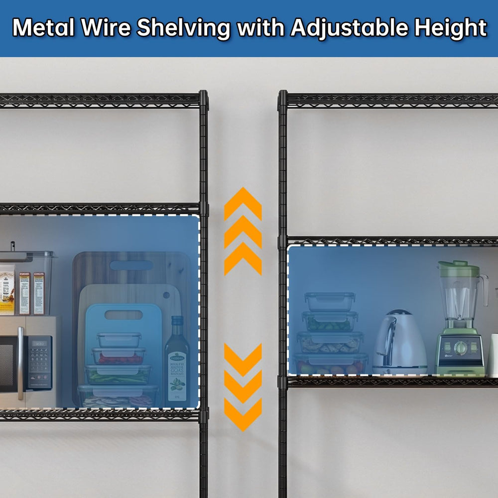 24" W x 18" D x 75" H Wire Storage Shelves with Wheels: 5 Tier...