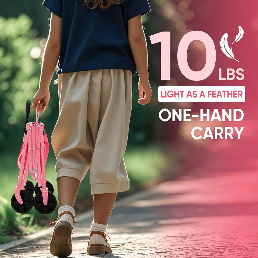 Sekey Lightweight Collapsible Wagon, 220 lb Capacity, Quick-Fold Cart