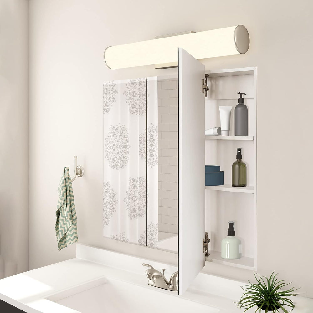 Design House Cyprus Medicine Cabinet, 3 Frameless Mirrored Doors, 2 Adjustabl...