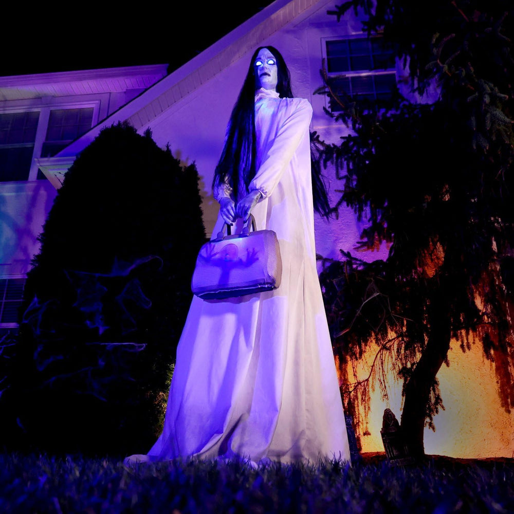 Haunted Hill Farm 6.9-Ft. Tall Specter Lady Ghost Halloween Animatronic