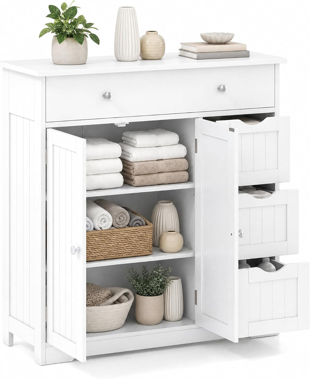 Bathroom Floor Cabinet with Concealed Storage