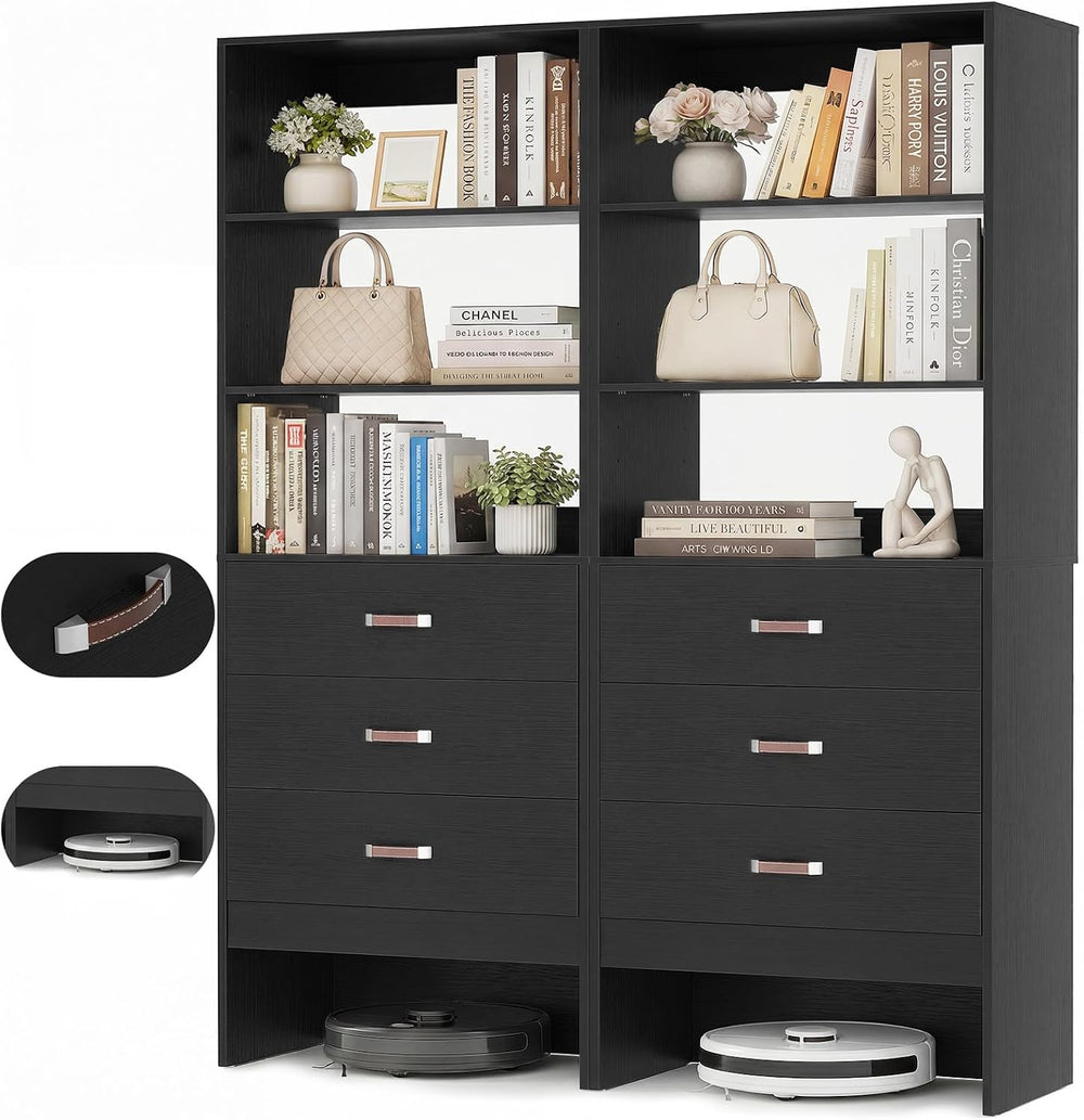 Armocity 4FT Closet System with Leather Handles, 48" Walk-in Closets Sto...