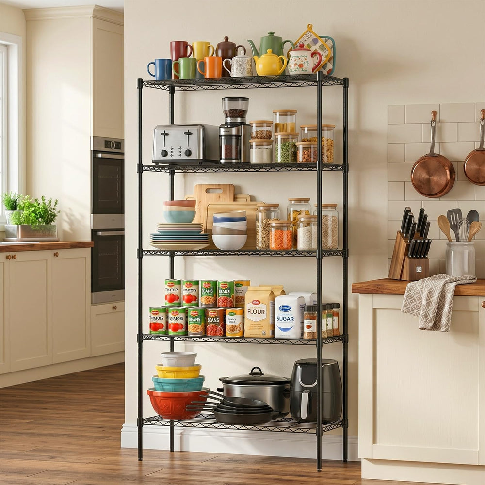 FDW | 5-Tier Wire Shelf | 36" x 14" x 72" | Black
