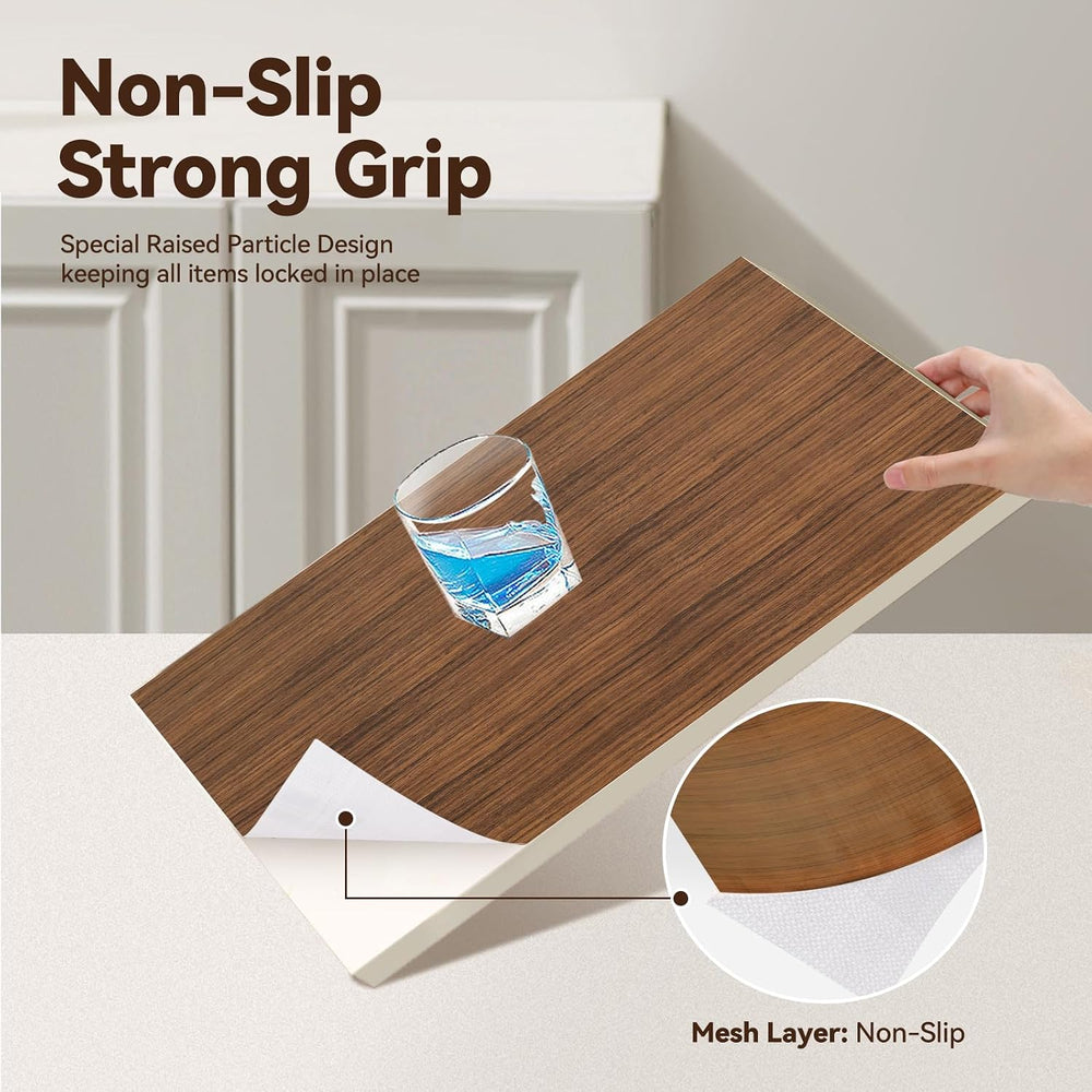 Drawer Shelf Liner for Kitchen Cabinets, Non Adhesive Slip Resistant Shelf Pa...