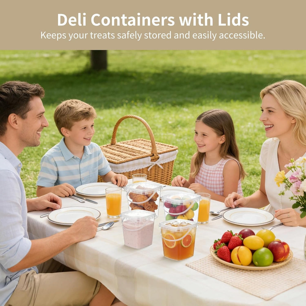 Homaisson 30 Pcs Deli Containers with Lids, 32 oz Square Plastic Food Storage...