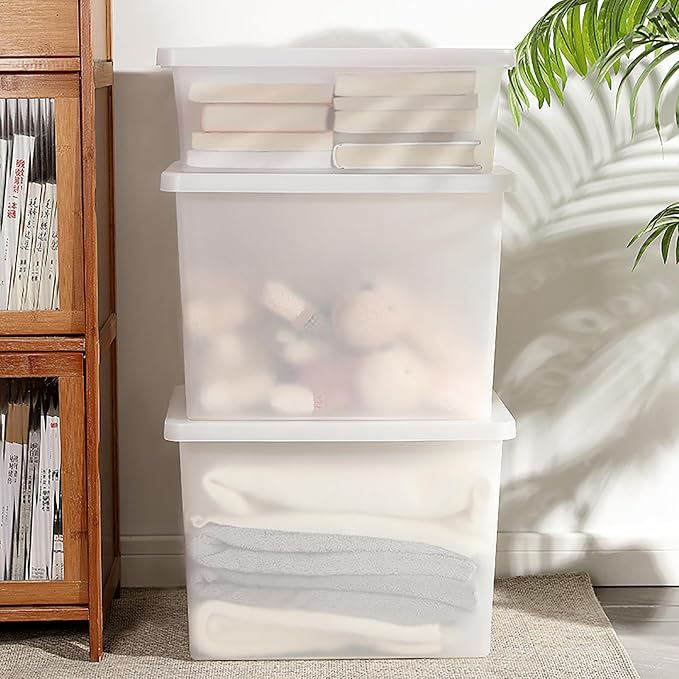 15 Quart Stackable Plastic Storage Bins (4 Pack)