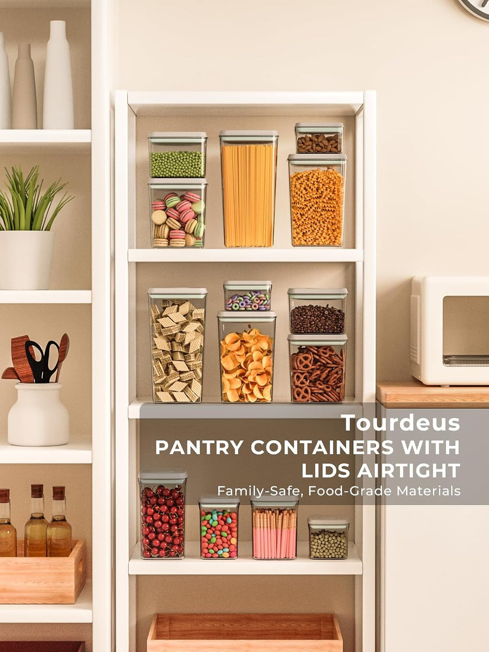 Airtight Food Storage Containers, 4-Piece Set, 1.3-3.5 Qt, Pop-Top Lids