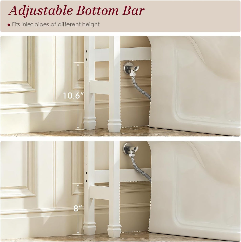 Spirich Over The Toilet Storage Cabinet with Doors and Tilt-Out Cube, White