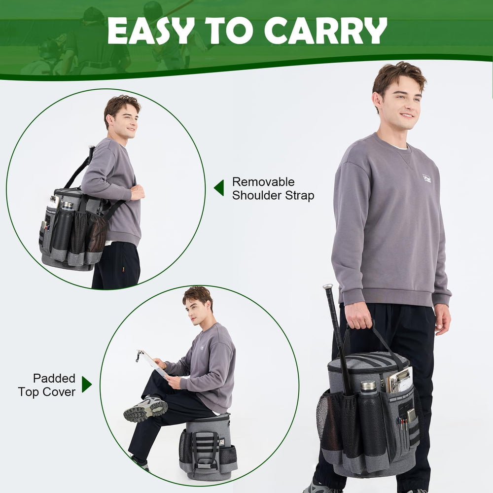 Baseball Bucket Bag, Softball Coaches Bags Fit 6 Gallon Buket