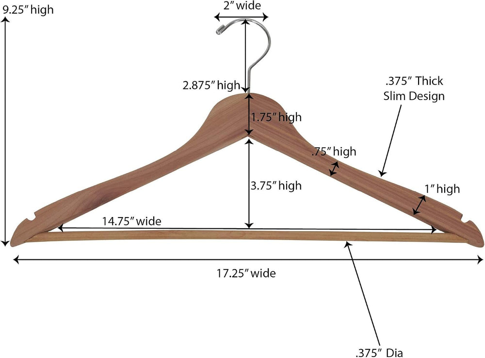 Household Essentials 26140 CedarFresh Red Cedar Wood Clothes Hangers with Fix...