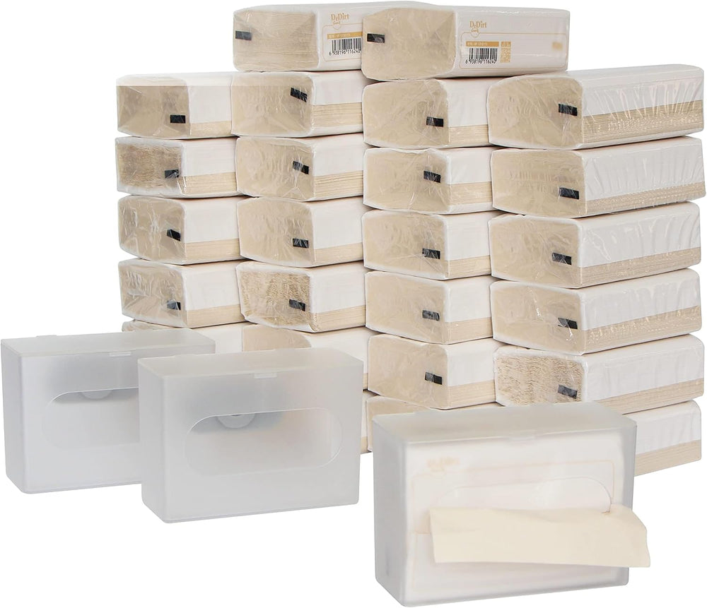 DrDirt Bamboo Facial Tissues, 27 Packs, 3-Ply, 3 Wall Dispensers