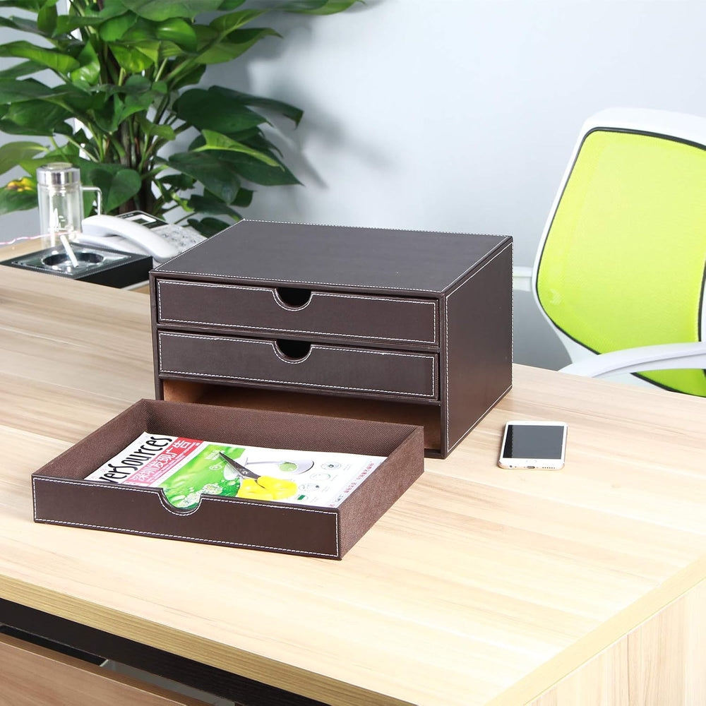 Stackable 3-Drawer Desk Organizer, Executive Office Supplies Desktop Filing A...