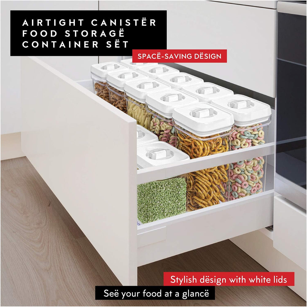 DWËLLZA KITCHEN Airtight Food Storage Containers for Pantry With White Lids 1...