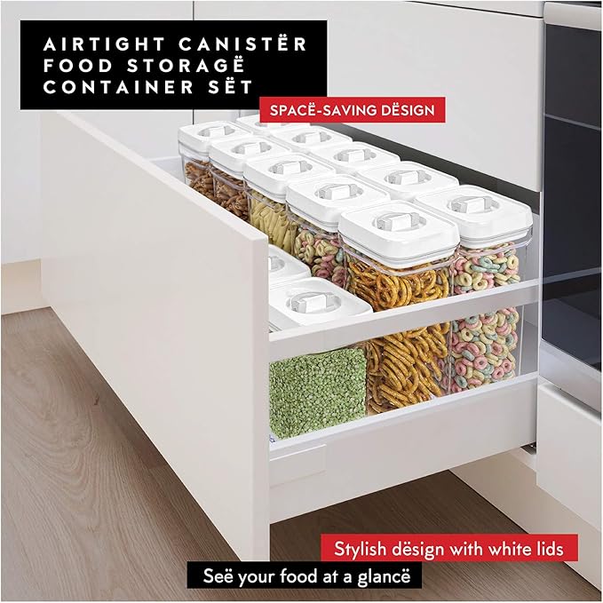 DWËLLZA KITCHEN Airtight Food Storage Containers – 4 Piece set Air Tight Pantry