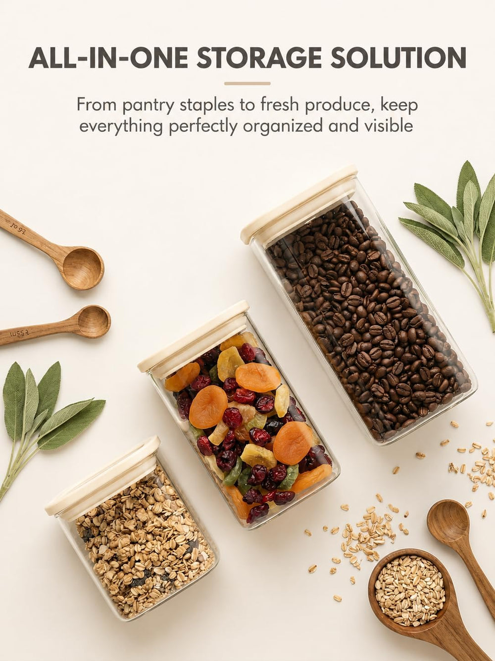 12-Pack Square Glass Pantry Storage Containers with Glass Lids