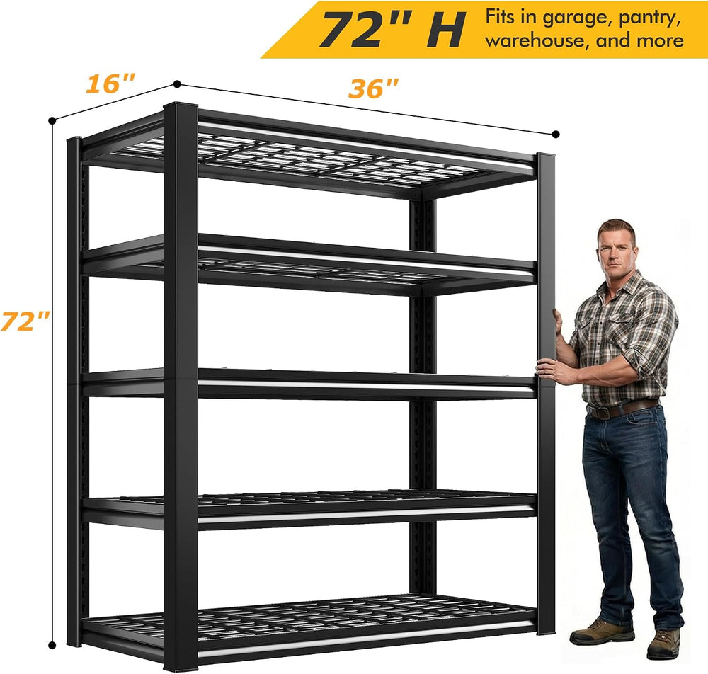 REIBII 3-Pack Garage Shelving 3200LBS Heavy Duty Storage Shelves for Office