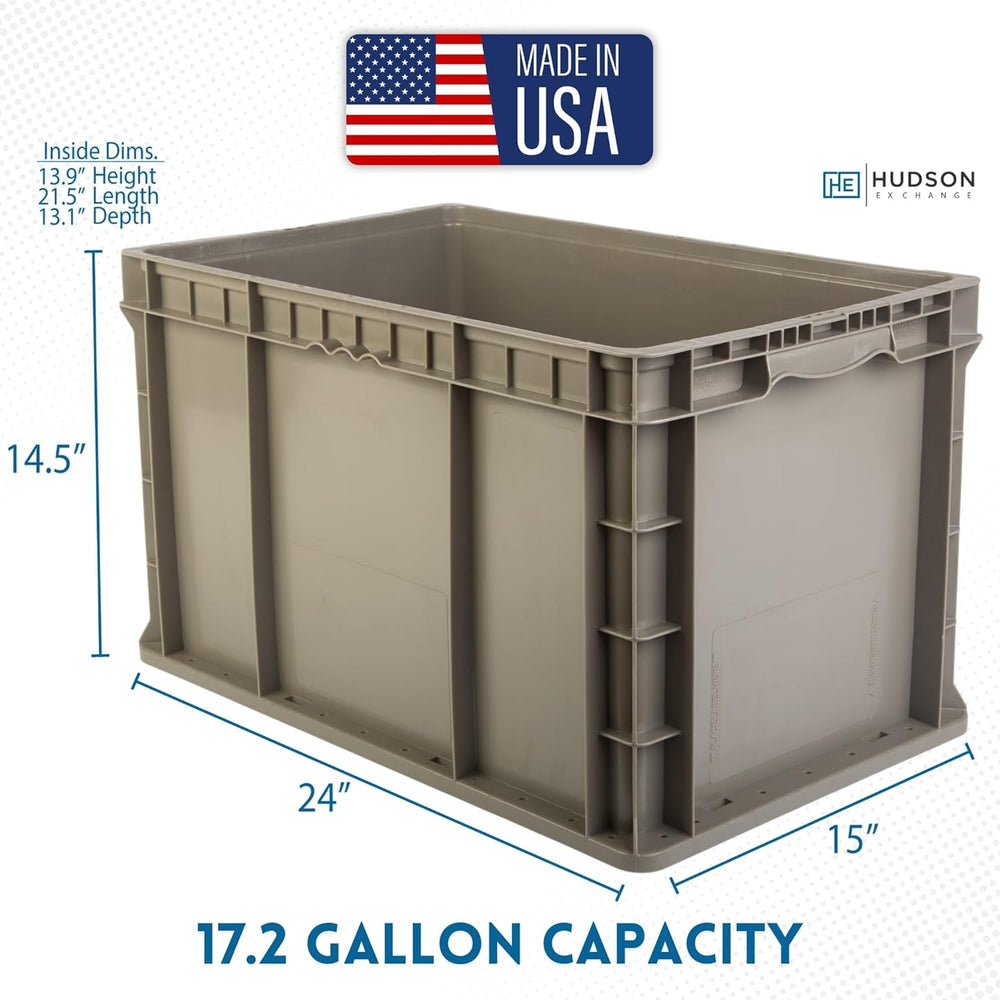 Hudson Exchange 24 x 15 x 14.5" (1 Pack) Straight Wall Handled Storage C...