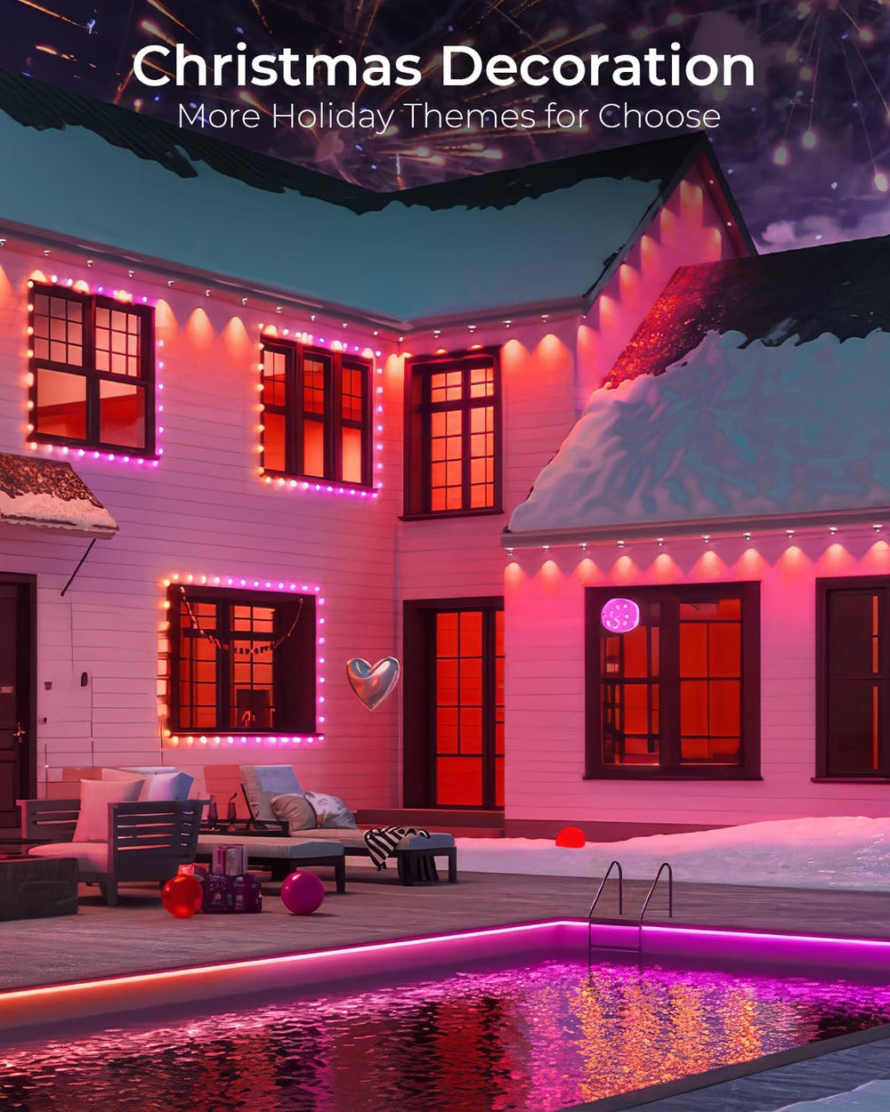 CINOTON Permanent Outdoor Lights 150ft, Smart RGBW+IC Eaves Lights with 90LED...