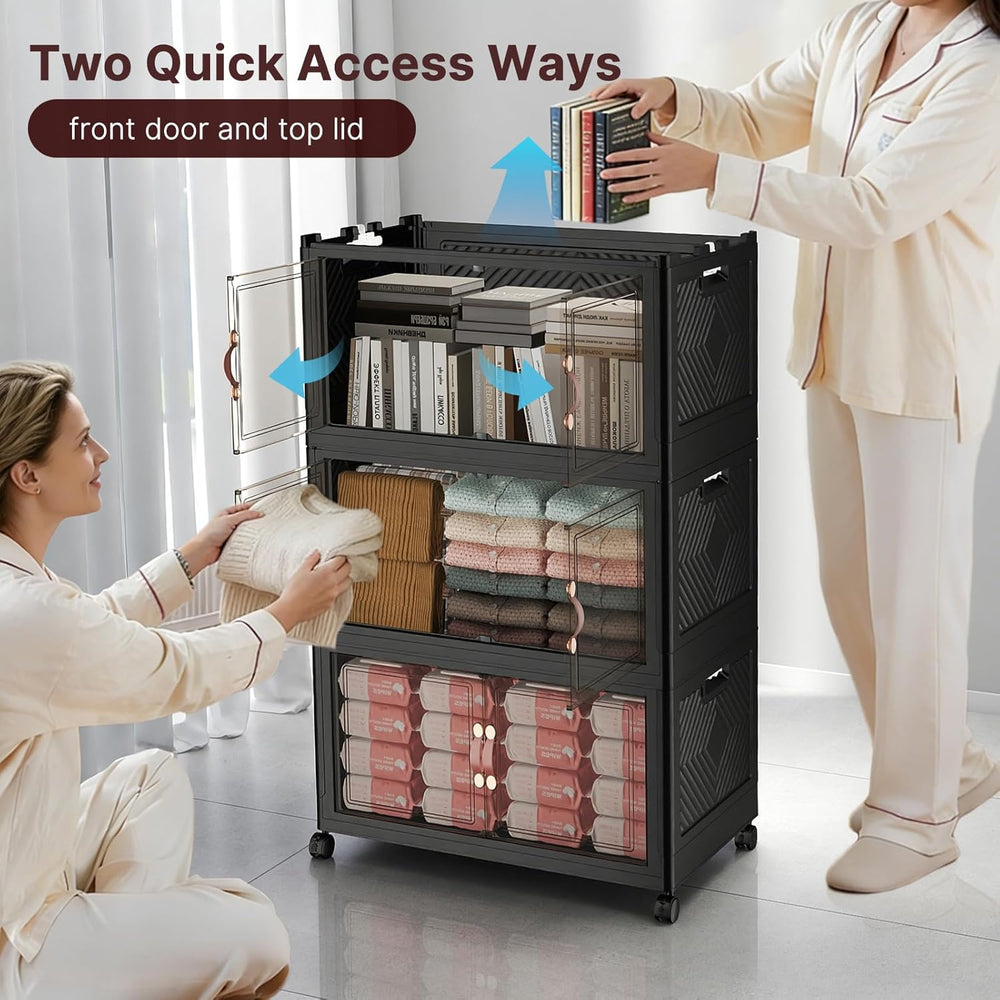 UAMFURI Stackable Storage Bins with Lids, 1440QT Lockable Storage Cabinet