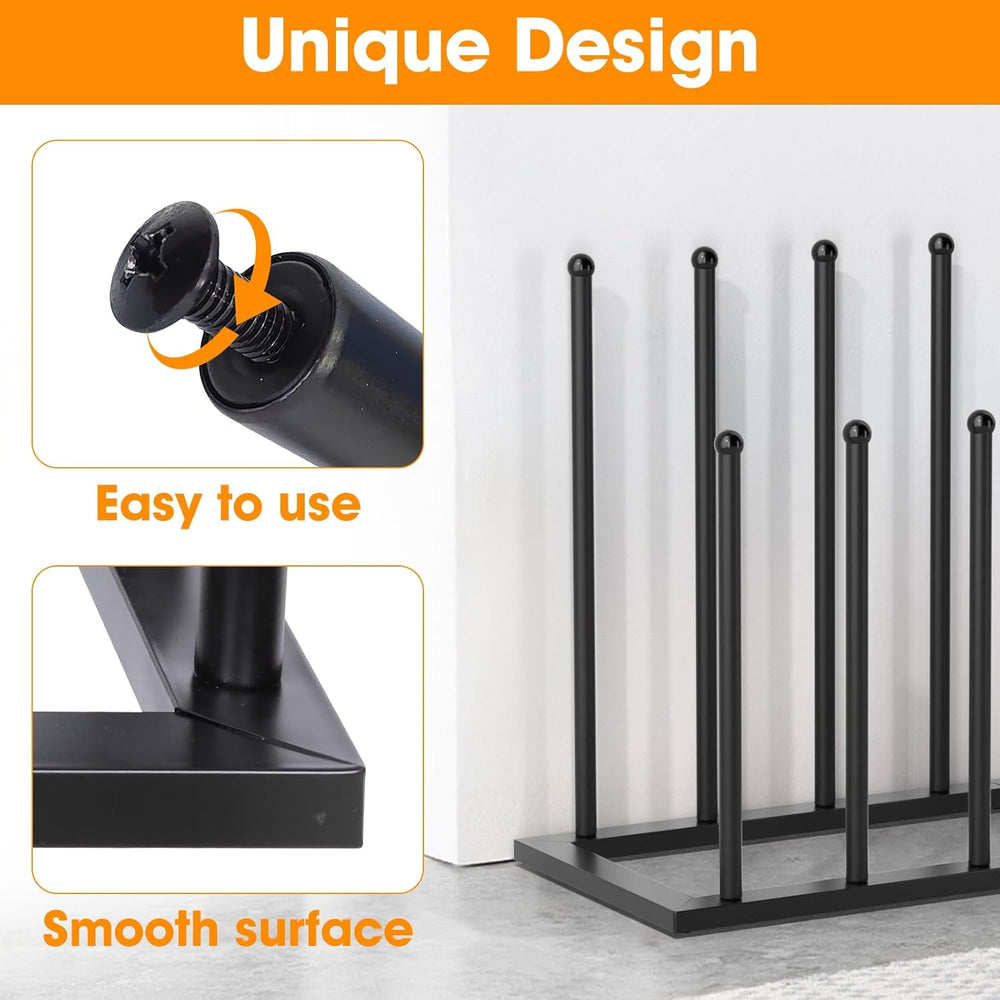 Urban Deco Free Standing Shoe Racks, Boot Organizer for Tall Boots, Black Met...