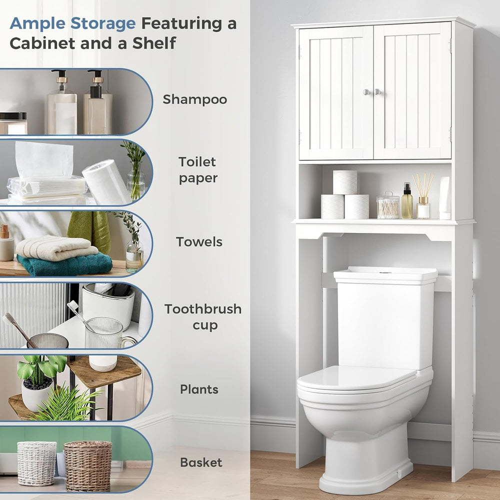 DUMOS Over the Toilet Storage Cabinet with Double Doors, Bathroom Storage