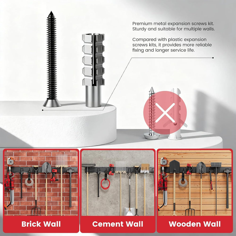 Garage Tool Organizer Wall Mount 1380 lbs Load Capacity 99 Inch Heavy Duty Mo...