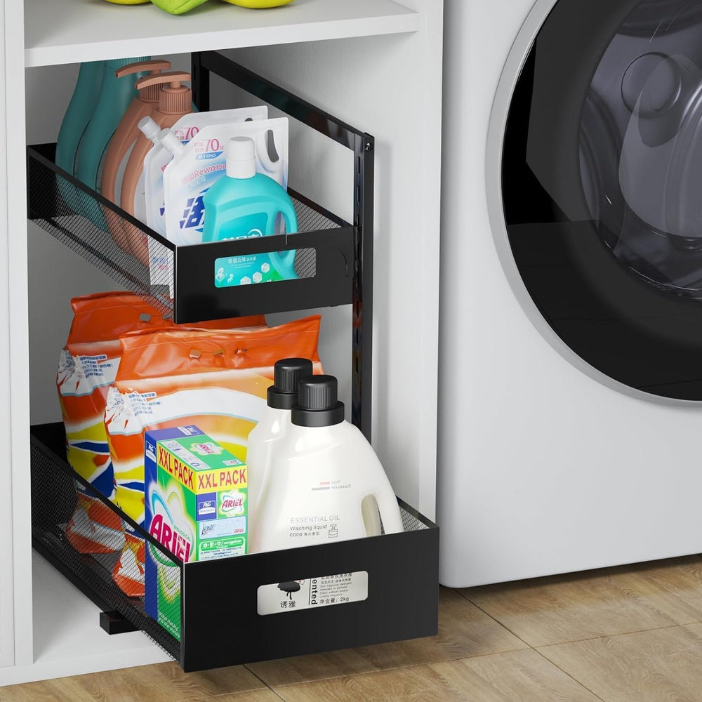Petiza Under Sink Organizer Pull Out Cabinet Organizer Adjustable Height 2 Ti...