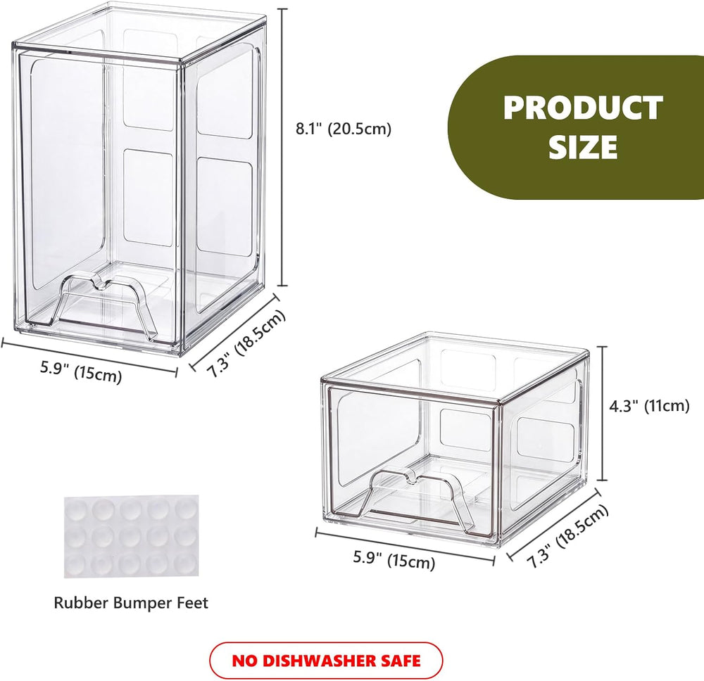 iCASA 4 Pack Laundry Pods & Detergent Container Dryer Sheet Holder, Clear