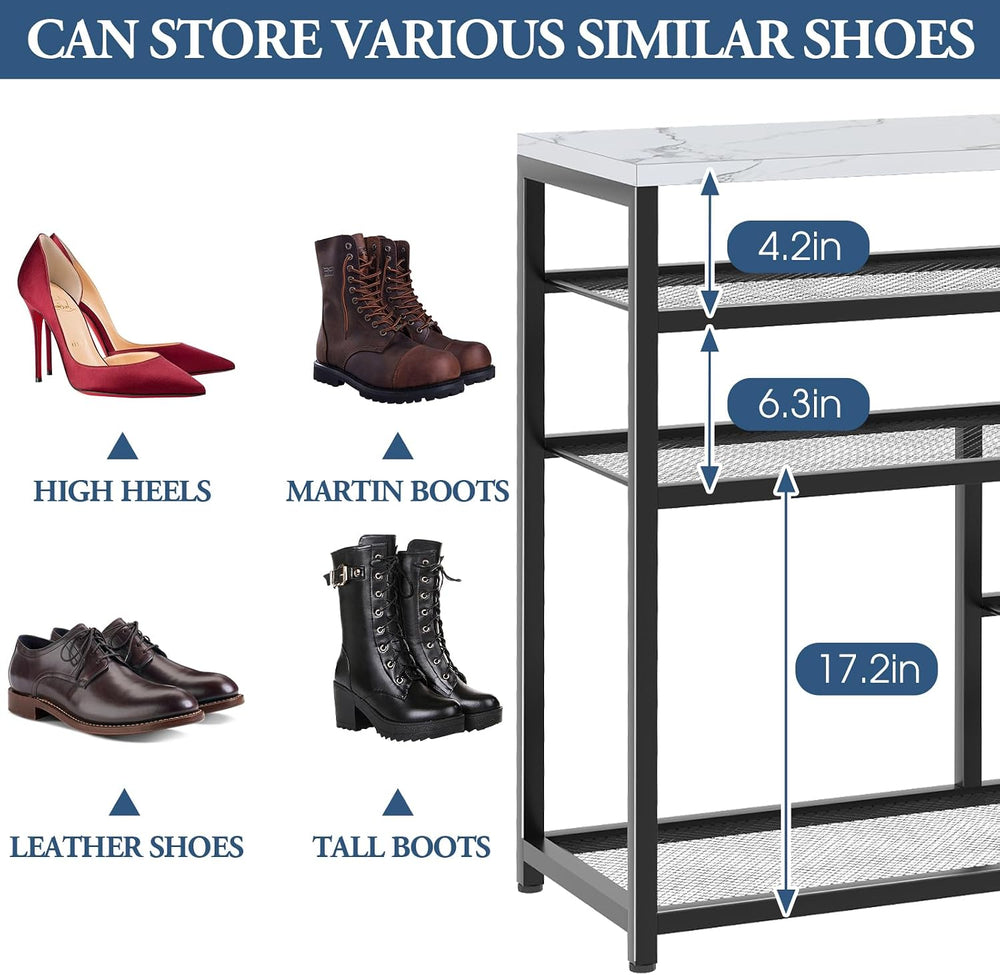Shoe Rack Bench for Entryway,Free Standing Shoe Storage Organizer for Front D...