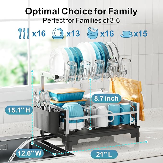 GSlife Dish Drying Rack for Kitchen Counter