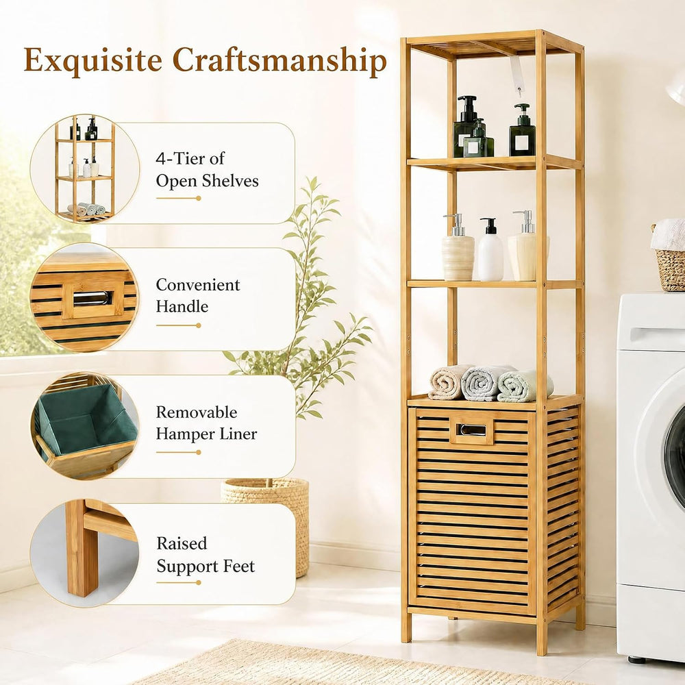Giantex 63'' Tilt Out Laundry Hamper with Foldable & Removable Ba...