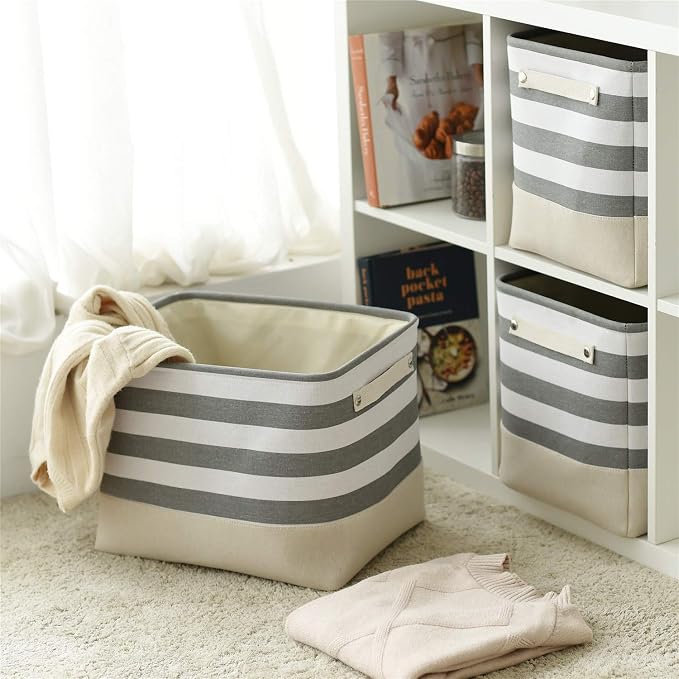 TheWarmHome Extra Large Cube Storage Bins Baskets (3 Pack)