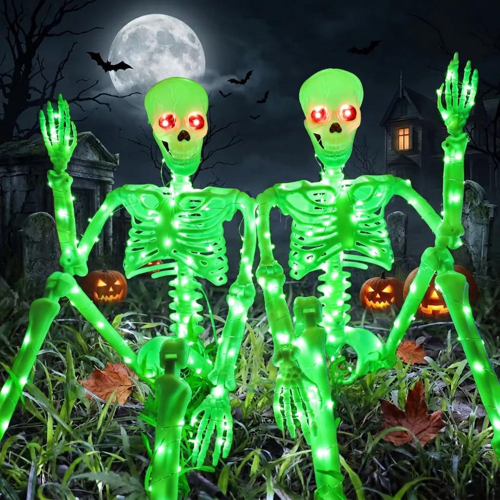 Halloween Decorations Outdoor Skeletons Set - 2 Pack 36" (90cm) Light Up...