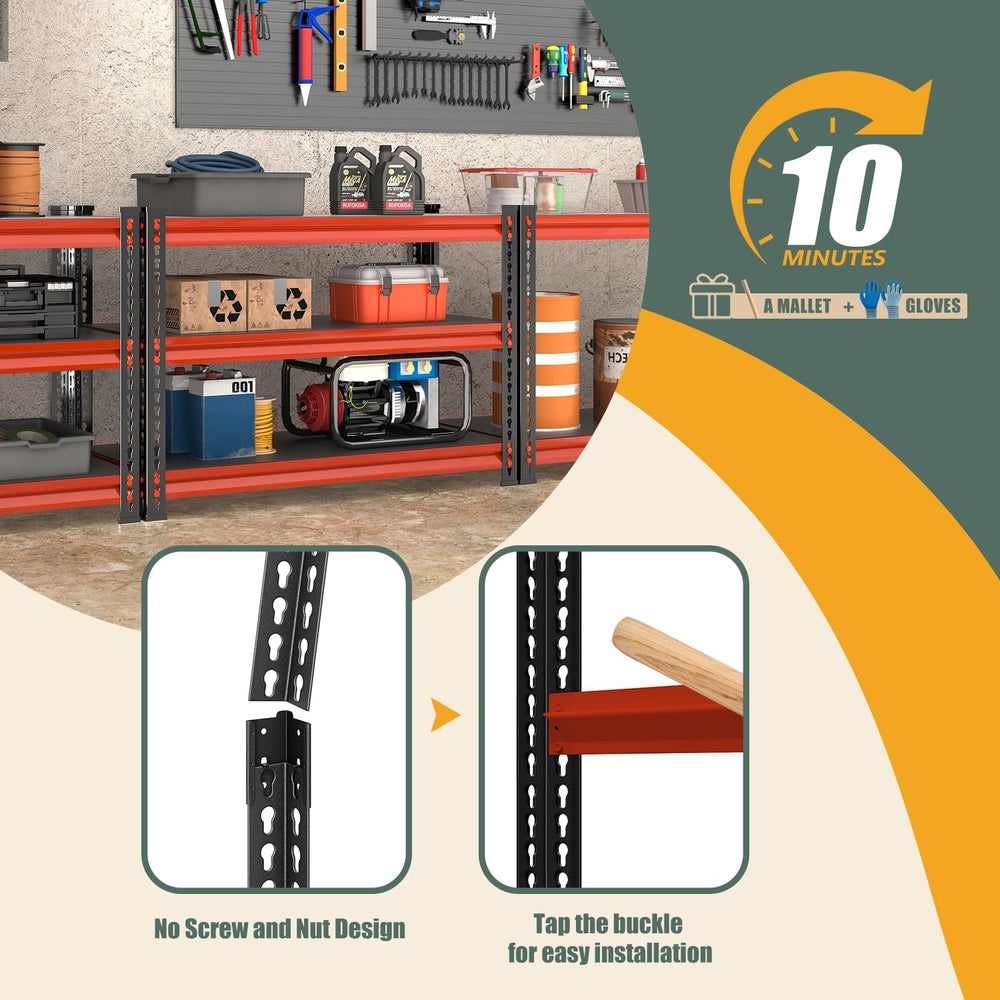 3-Tier Garage Shelving Heavy Duty, 40" W Metal Shelving Unit for Garage,...