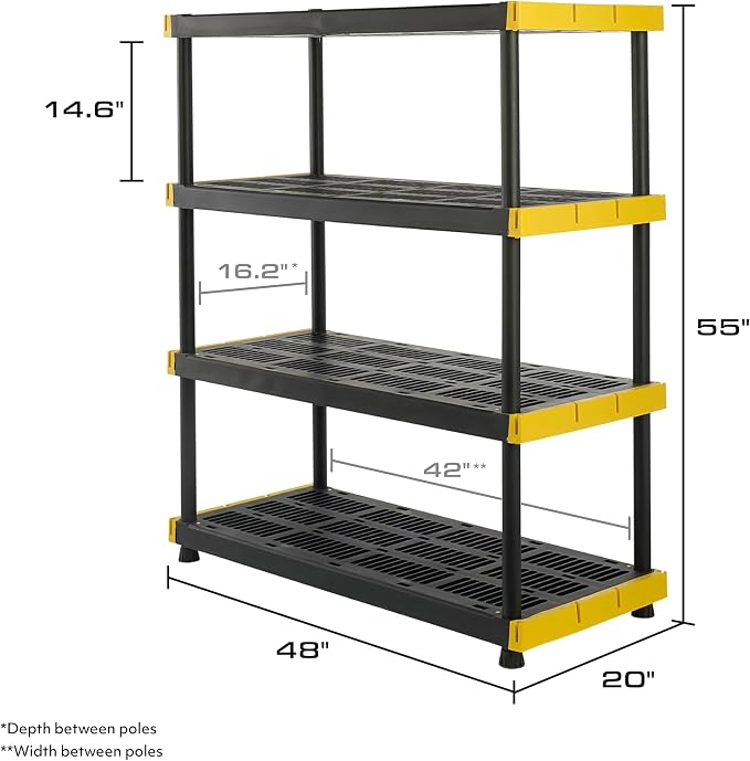 CX Black & Yellow, Shelving Unit and Heavy Duty Storage Containers, Extre...
