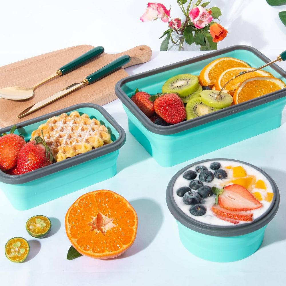Sudaya 8 Pack Collapsible Food Storage Containers With Lids, Collapsible Stor...
