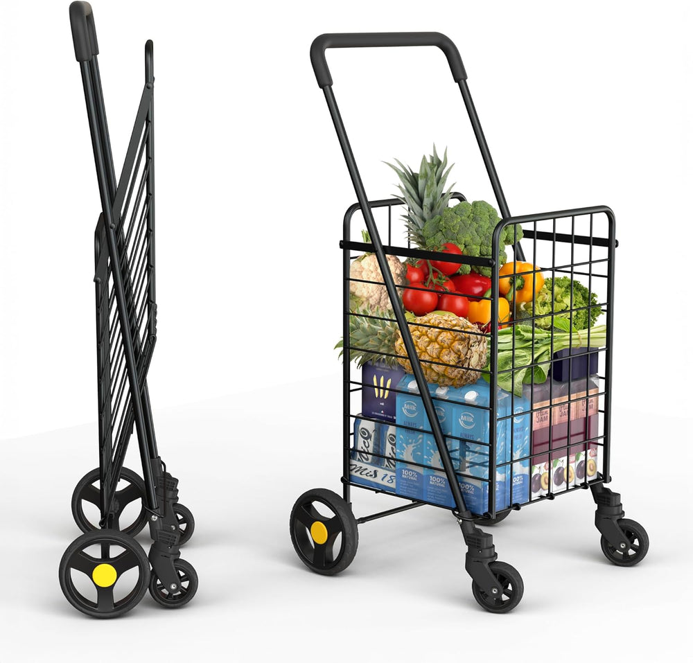 Our Modern Space Shopping Cart & 360° Swivel Wheels | Foldable Collapsibl...