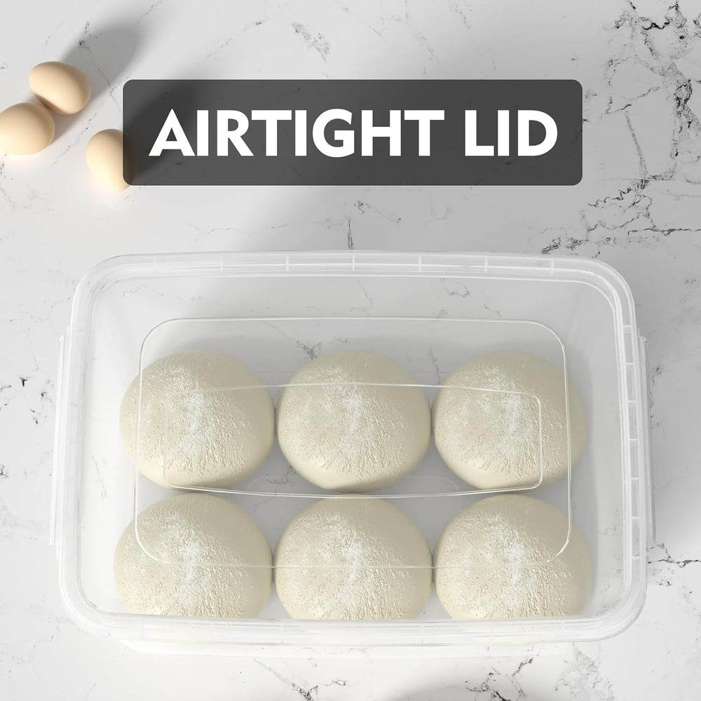 2 Packs 16 L Pizza Dough Proofing Box with Latching Lid, Clear