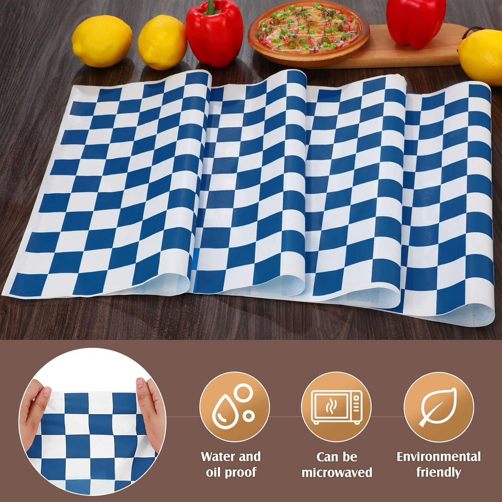 Honeydak Blue 600 Pcs Sandwich Wrapping Paper Sheet 15''x15''