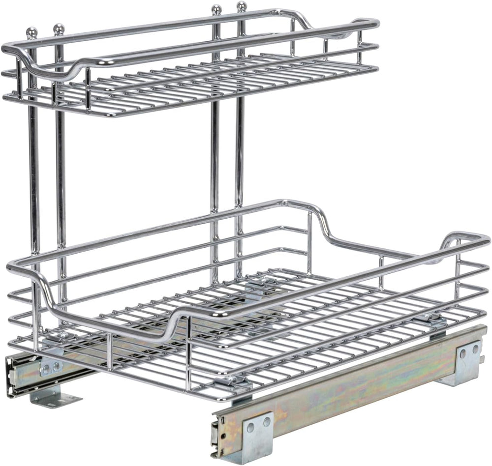 Household Essentials Glidez 2‑Tier Multipurpose Chrome‑Plated Steel Pull‑Out/...
