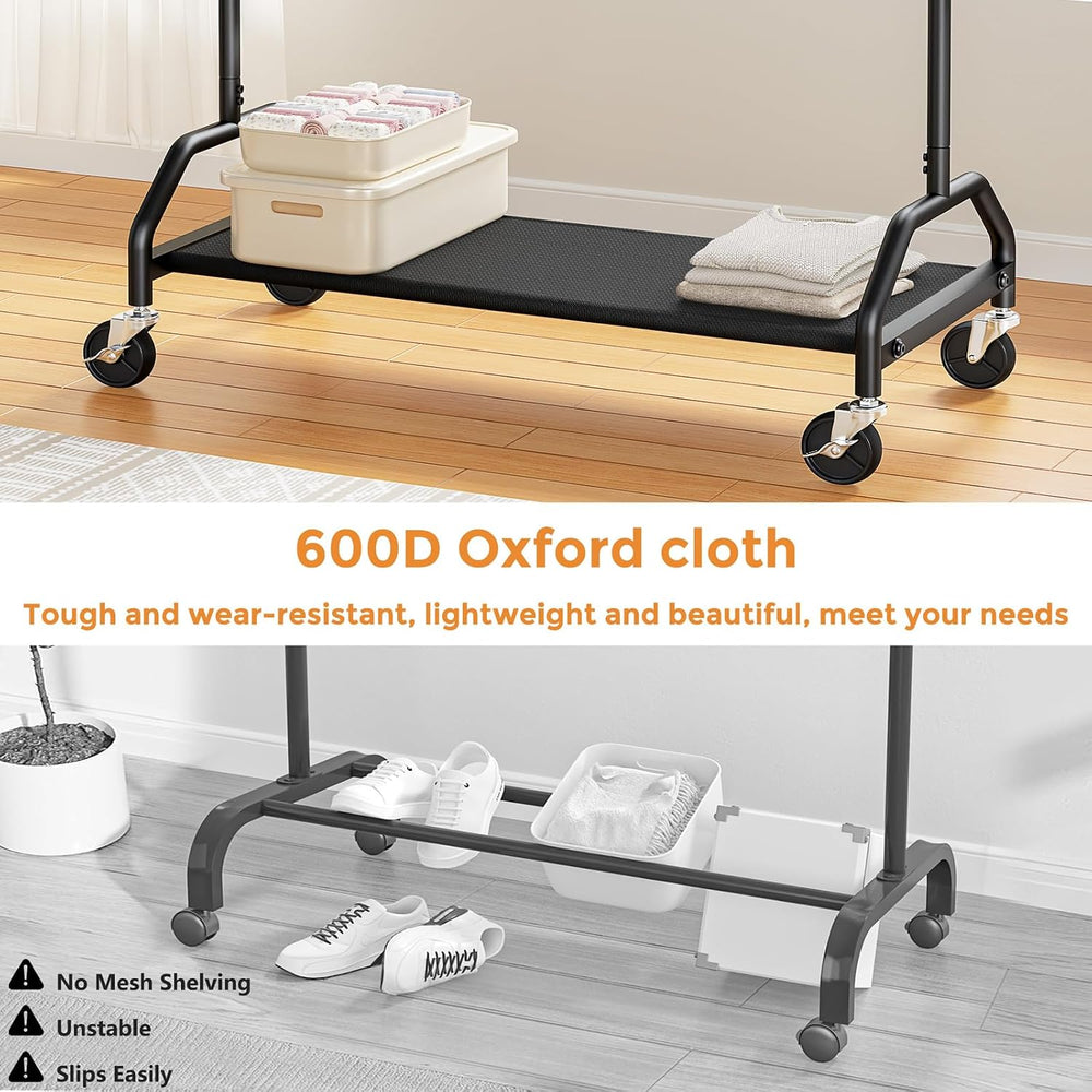 Clothes Rack Double Hanging Clothes Rack Clothing Rack Garment Rack 130LBS Ca...