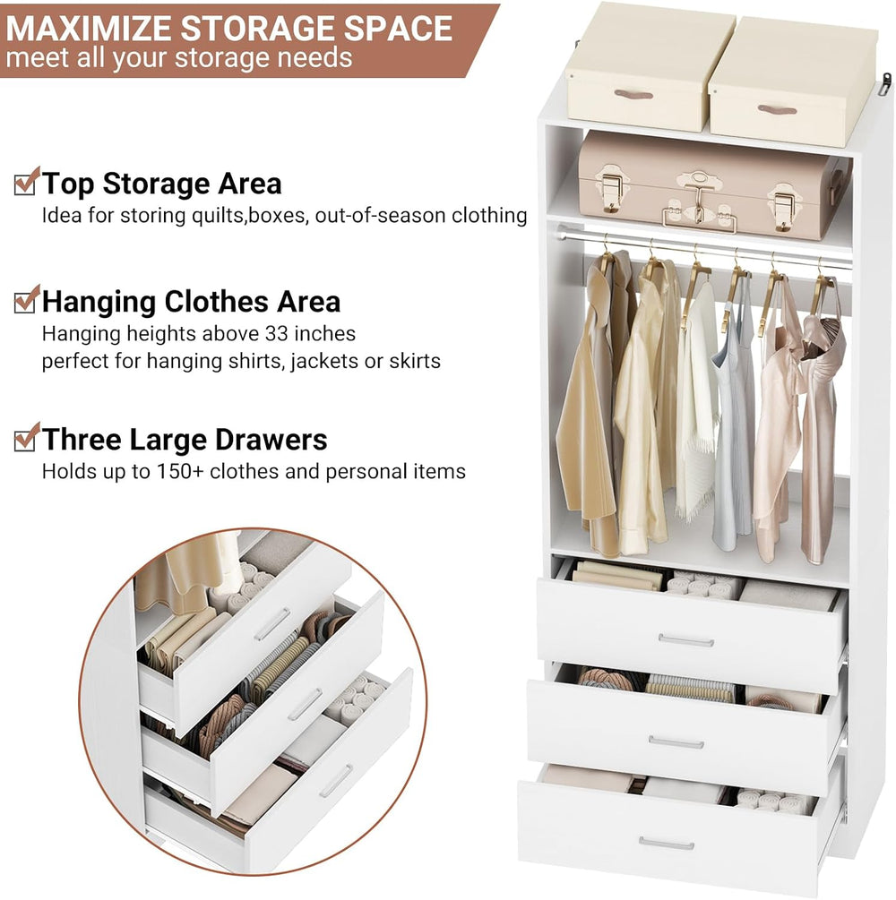 Besiost Closet Systems with 12 Wood Drawers, Closet System Set of 4