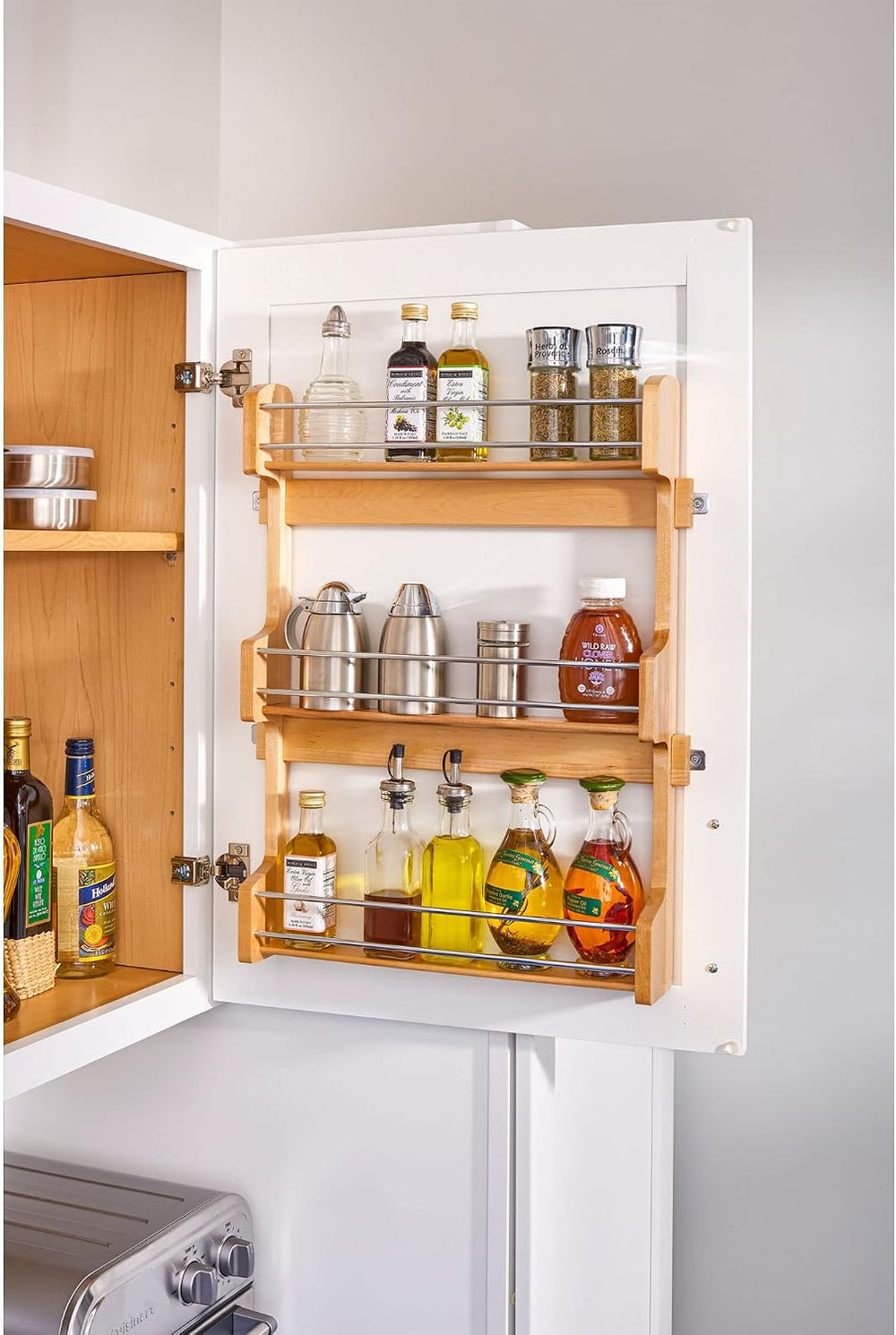 Rev-A-Shelf 18" 3 Tiered Pull Out Shelf Organizer for Kitchen Cabinets, ...