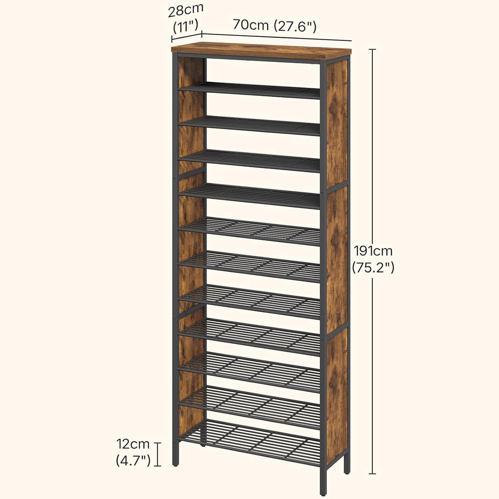 YATINEY 12-Tier Tall Shoe Rack, Large Shoe Storage Organizer for Closet