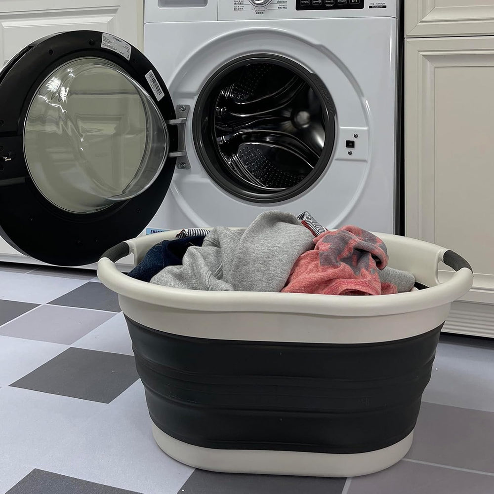 SAMMART 36L (9.5Gallons) Collapsible Plastic Laundry Basket - Oval Tub/Basket...