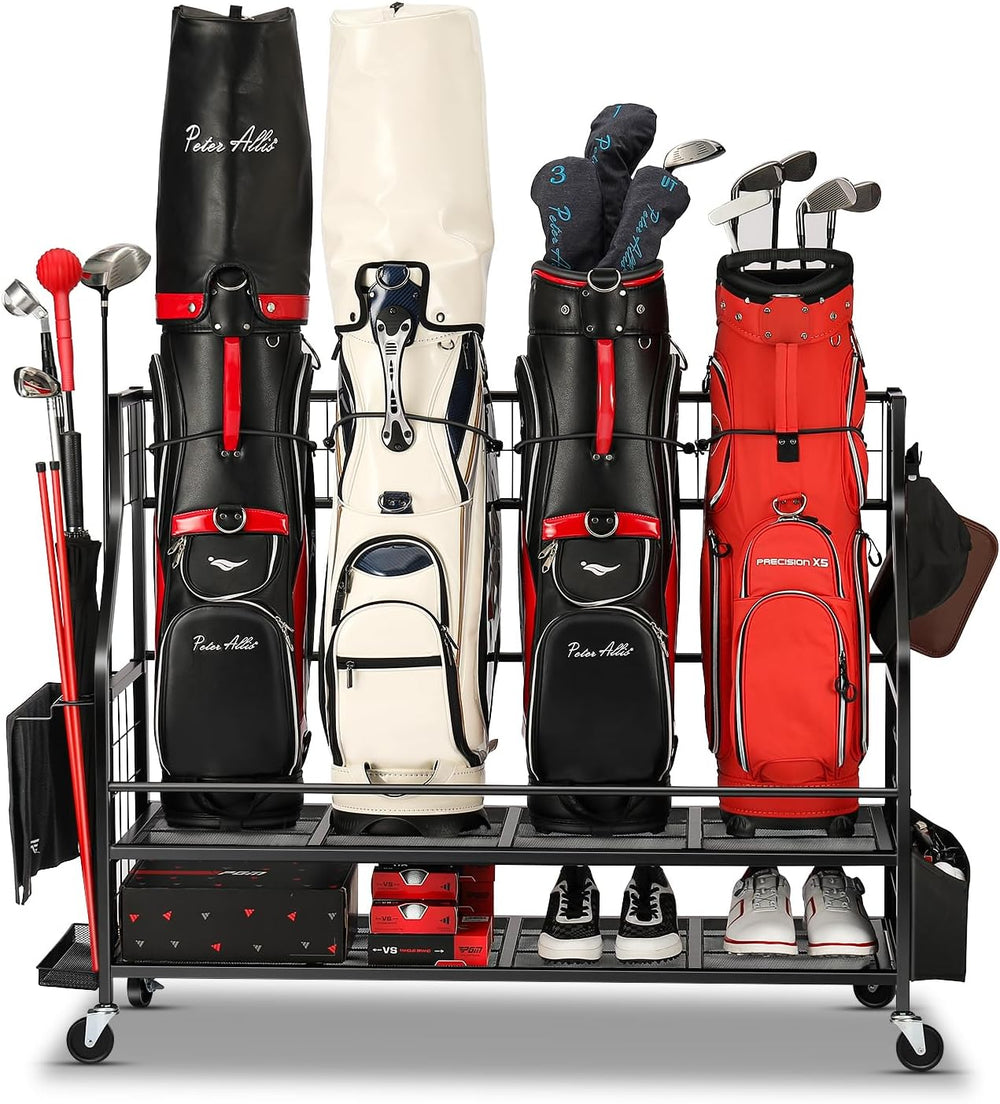 FHXZH Golf Bag Storage Garage Organizer - Golf Bag Stand with Wheels