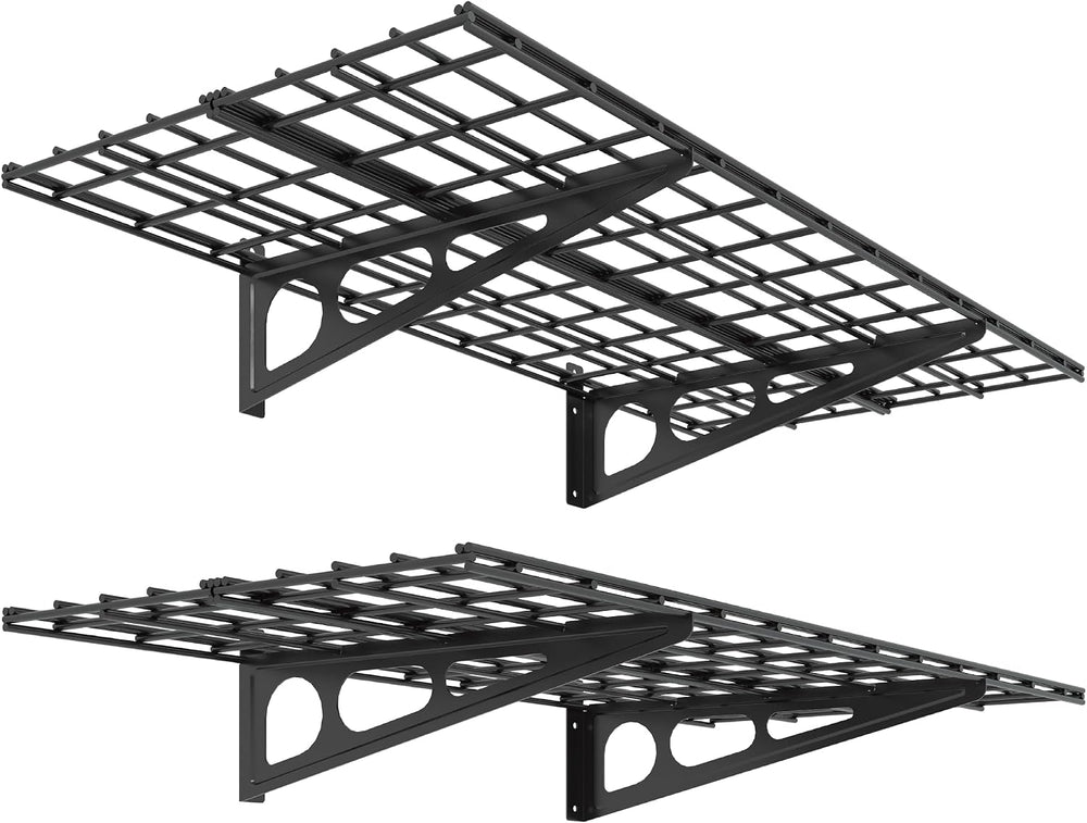 FLEXIMOUNTS 2-Pack 2x4ft 24-inch-by-48-inch Wall Shelf Garage Storage Rack Wa...