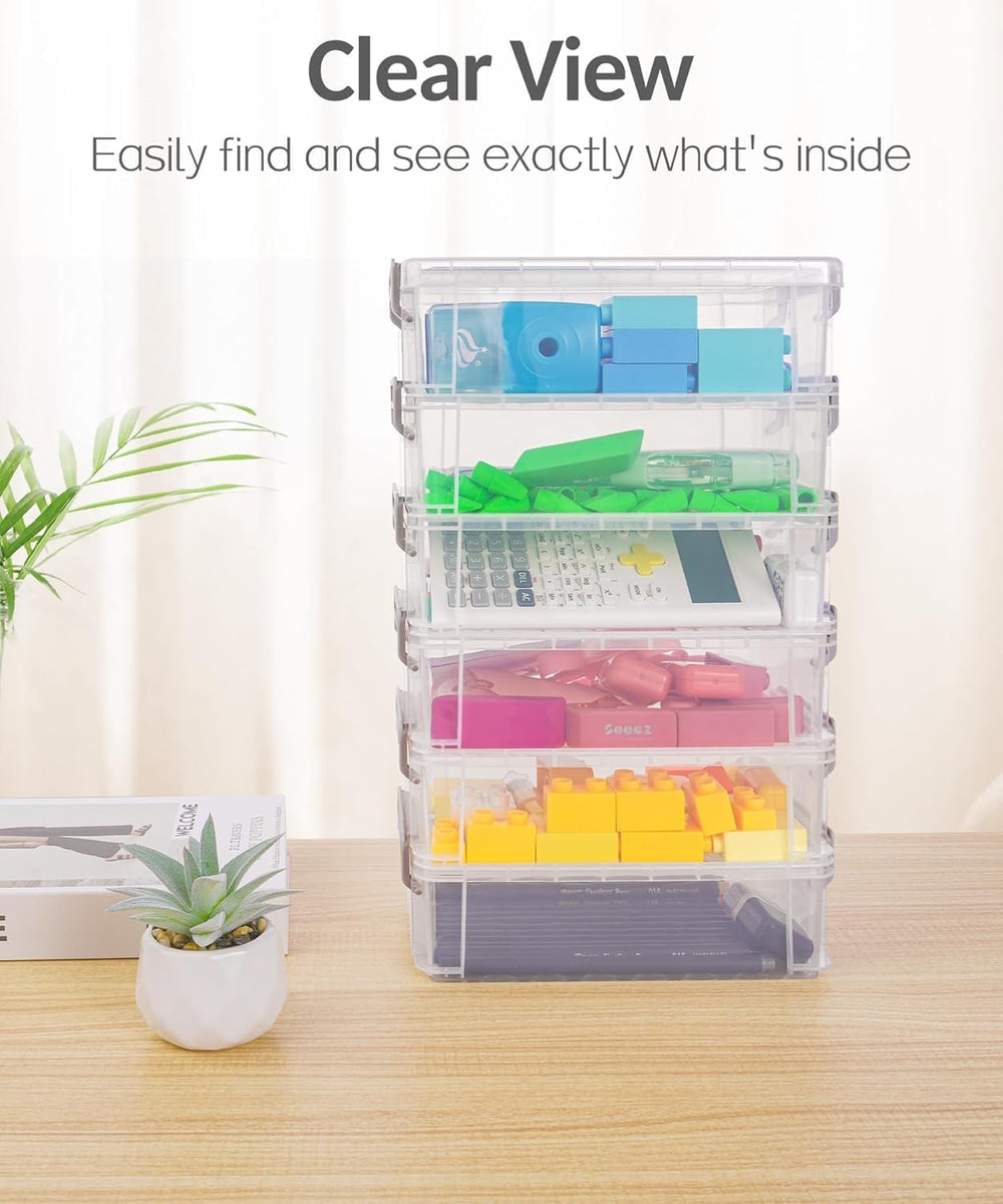 Sooez 2 Pack Large Storage Bins with Lids, Clear Plastic Storage Containers
