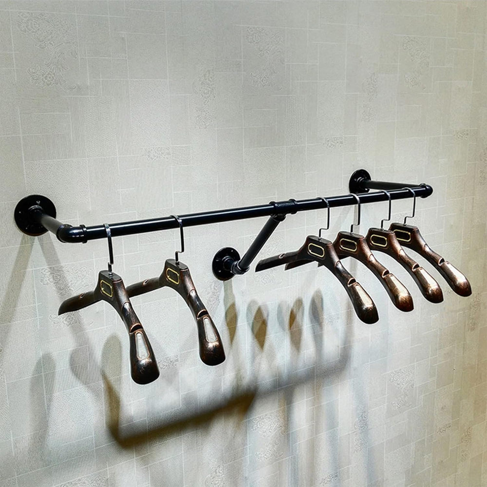 Industrial Retro Wall Mounted Pipe Shelf Bathroom Hanging Towel Rack,Metal Be...
